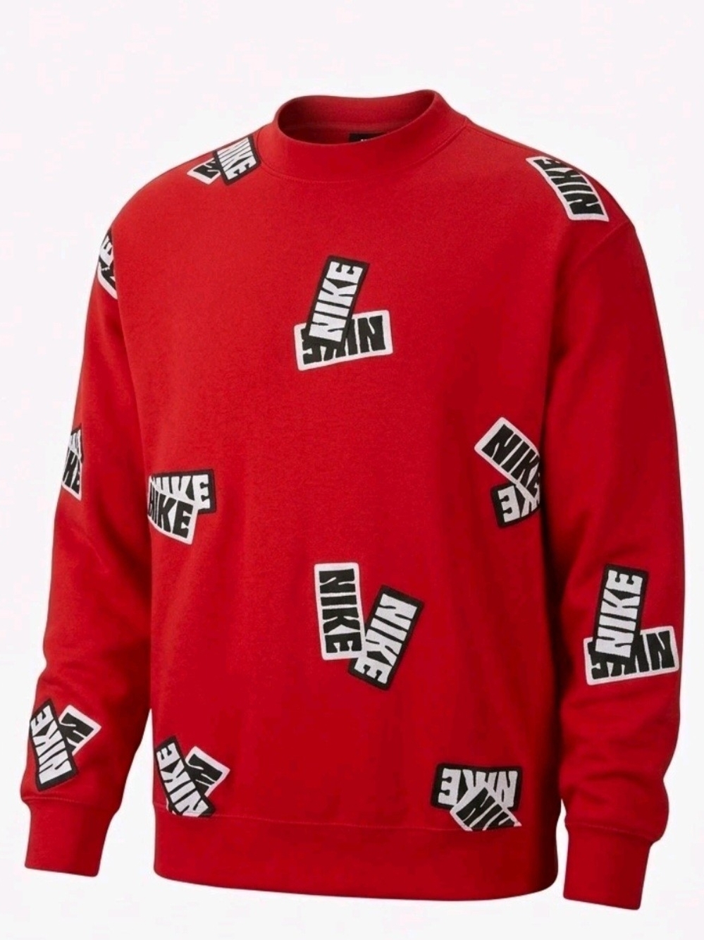Nike Red Logo-Print Crewneck Sweater Size Small